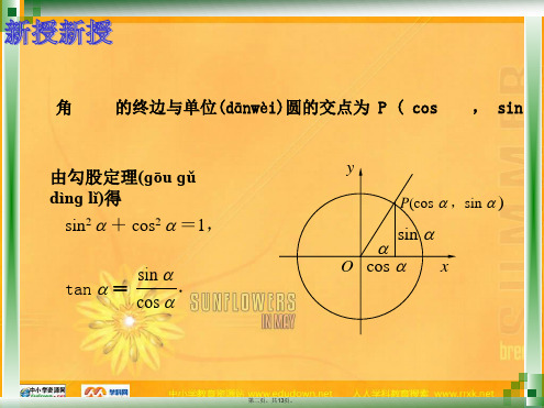 中职数学基础模块上册同角三角函数基本关系式课件复习课程