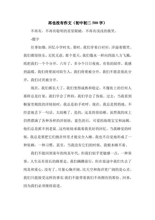 再也没有作文(初中初二500字).doc