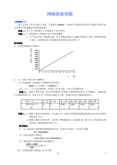 施工组织网络图案例题