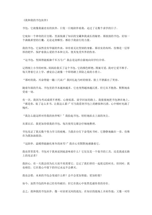 我和我的书包伙伴