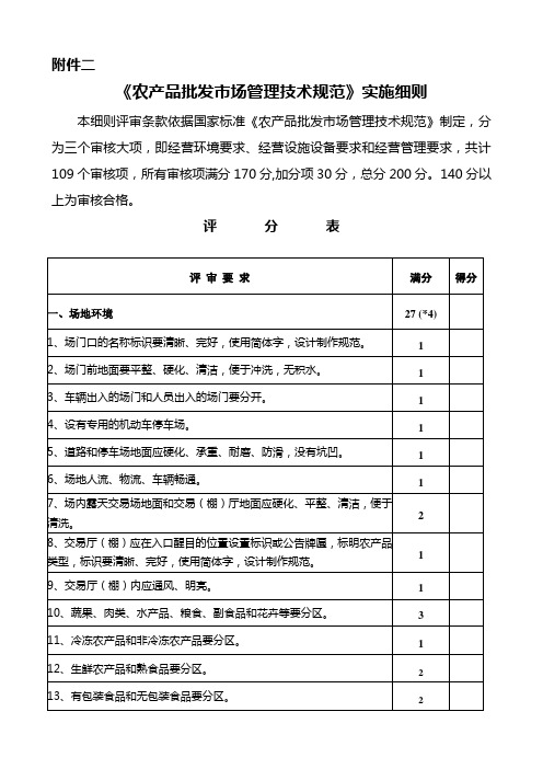 《农产品批市场管理技术规范》实施细则