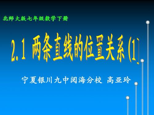 初中数学优课---两条直线的位置关系--课件(高亚玲)