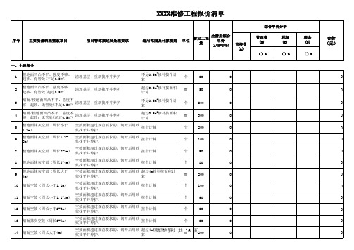 第三方零星维修清单