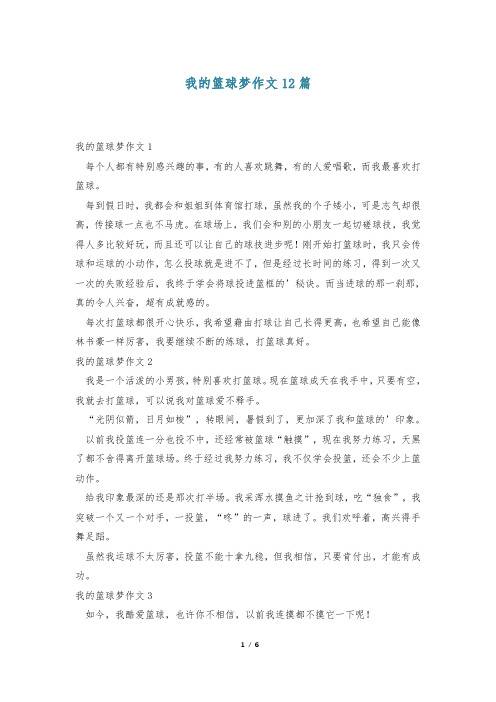 我的篮球梦作文12篇