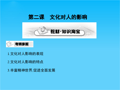 《考案》高考政治第一轮复习课件第3部分 文化生活 第2课 文化对人的影响