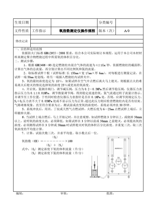 氧指数测定仪操作规程