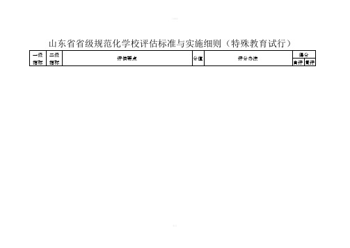 山东级规范化学校标准与实施细则特殊教育试行