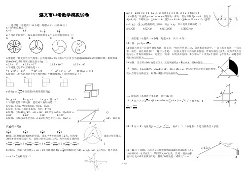 遵义市中考数学模拟试卷