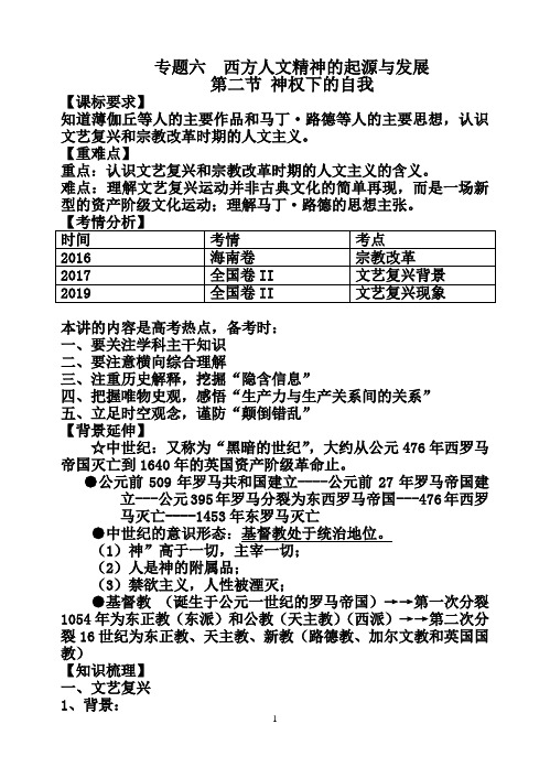 神权下的自我  导学案