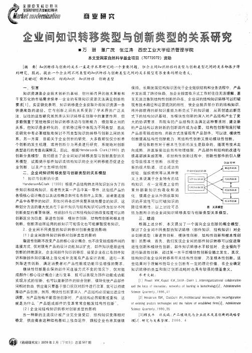 企业间知识转移类型与创新类型的关系研究