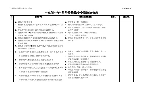 检维修安全检查表文档