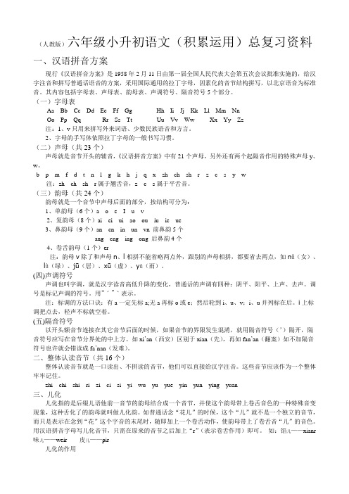 六年级小升初语文(人教版)总复习资料 2