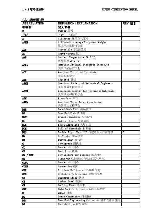 1.4.1缩略语注释及管道法兰压力等级对照表-5