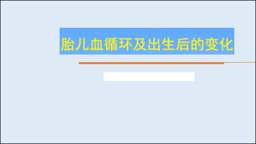 胎儿血循环及出生后的变化