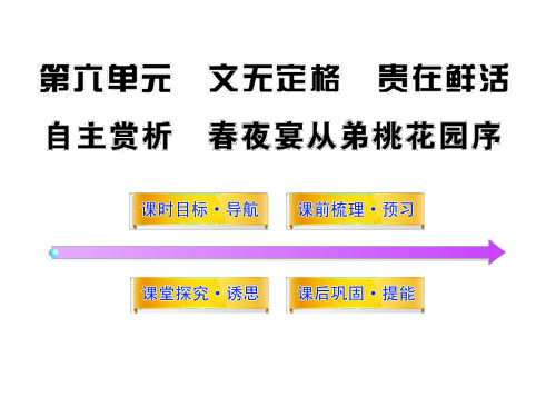 第六单元自主赏析《春夜宴从弟桃花园序》(新人教版·中国古代诗歌散文欣赏)(29张ppt)