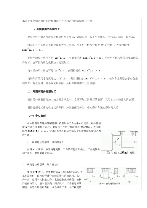 外圆表面的加工方法