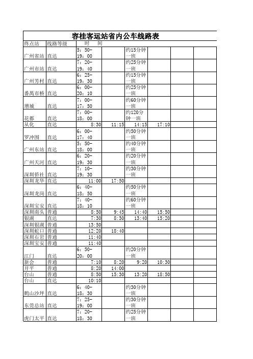 顺德容桂客运站班次