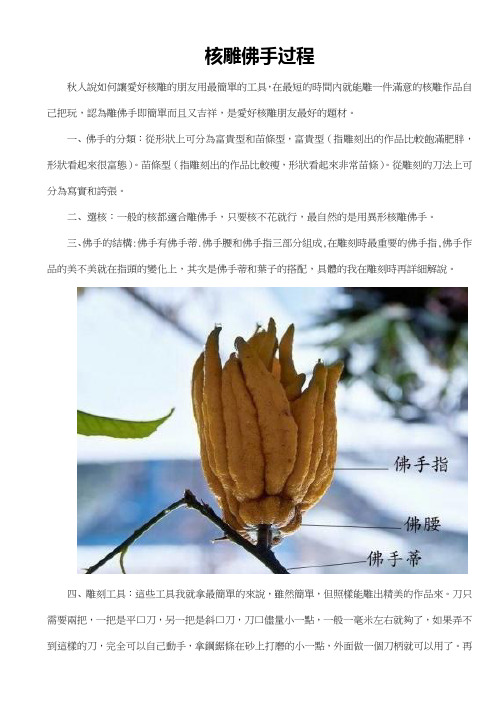 核雕佛手过程
