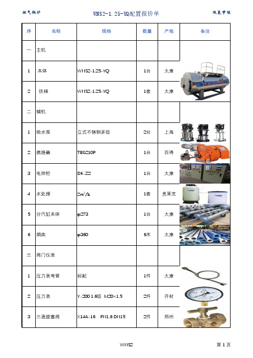 2吨燃油气蒸汽锅炉零部件及配置简介