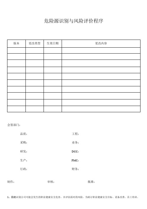 危险源识别与风险评价程序