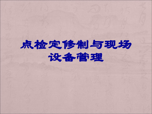 宝钢点检定修制与现场设备管理ppt课件