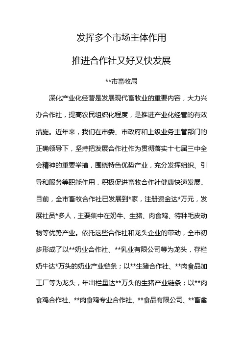 畜牧业合作社典型材料