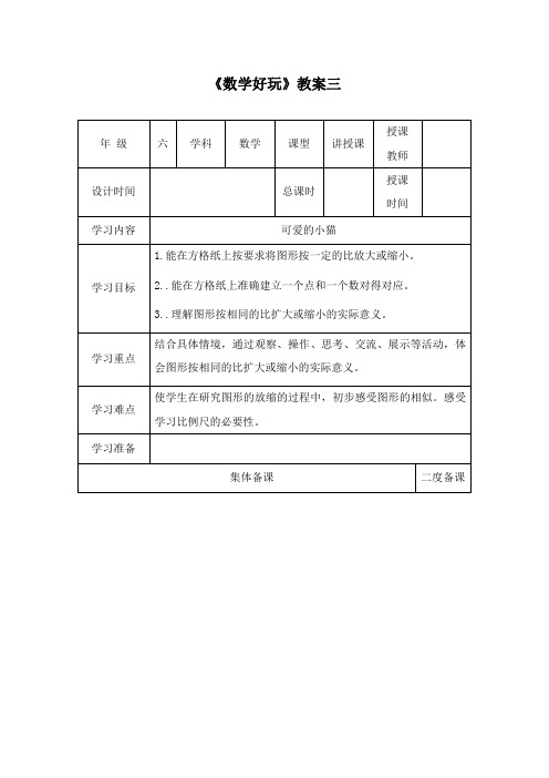 最新北师大版数学小学六年级下册《好玩》公开课教学设计3