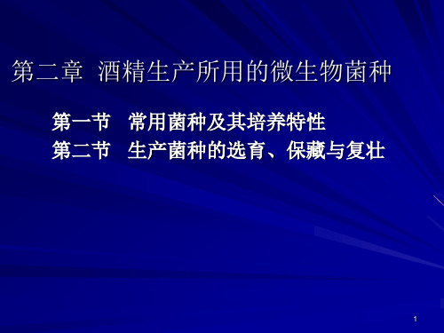 第二章 酒精生产所用的微生物菌种