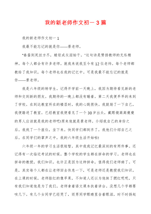 我的新老师作文初一3篇