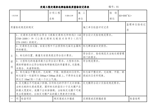 信号灯、标志牌_标线、护栏、检验批