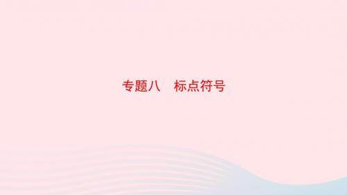 山东省泰安市2019年中考语文专题复习八标点符号课件