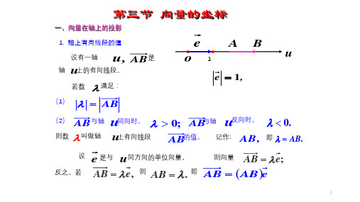 高等数学 第7章 第三节 向量的坐标