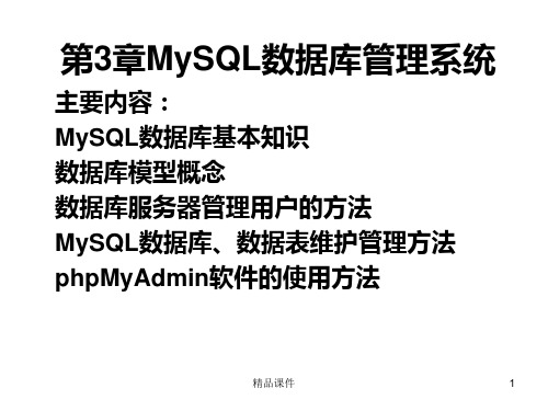 网络数据库MySQL数据库管理系统PPT课件