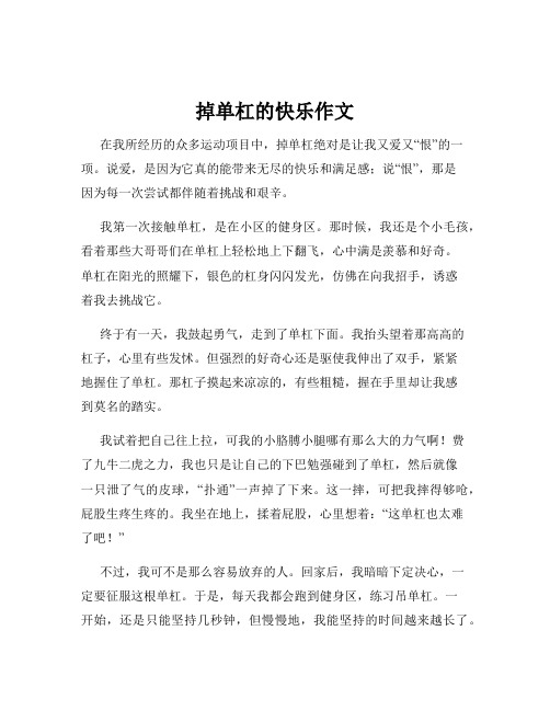 掉单杠的快乐作文