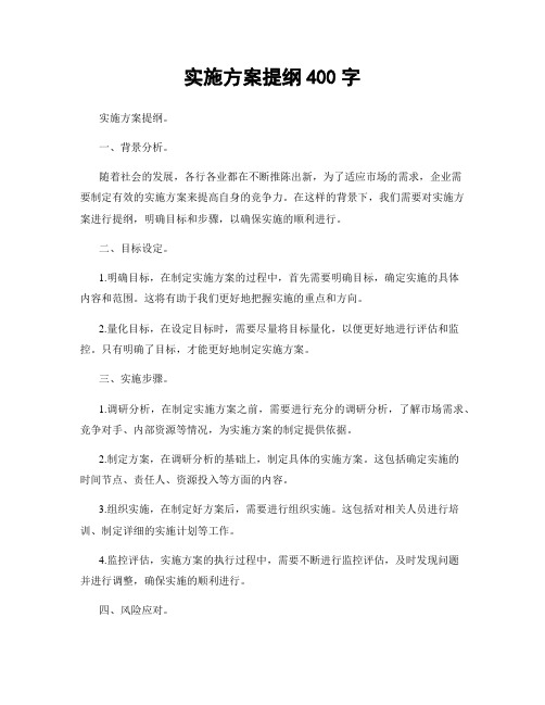 实施方案提纲400字