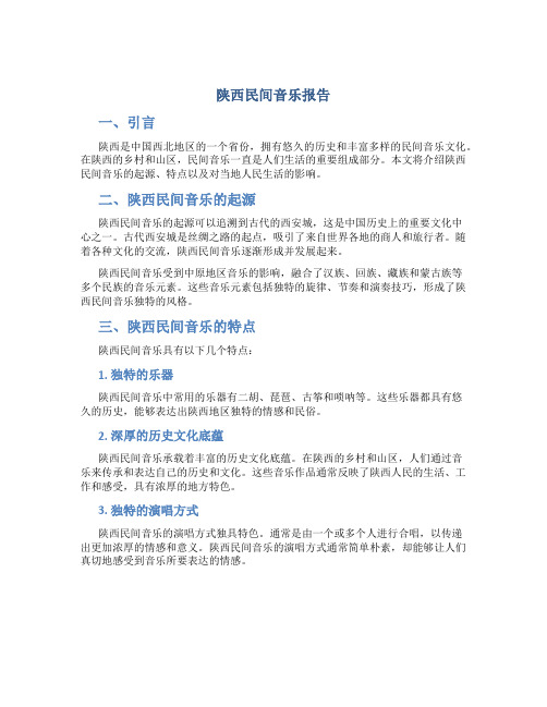 陕西民间音乐报告