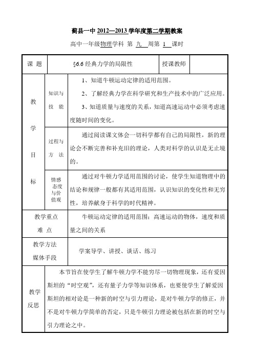 6.6经典力学的局限性