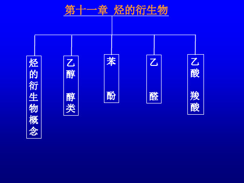 烃的衍生物概念乙醇醇类苯酚乙醛乙酸羧酸