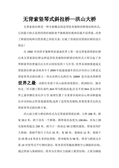 无背索竖琴式斜拉桥—洪山大桥