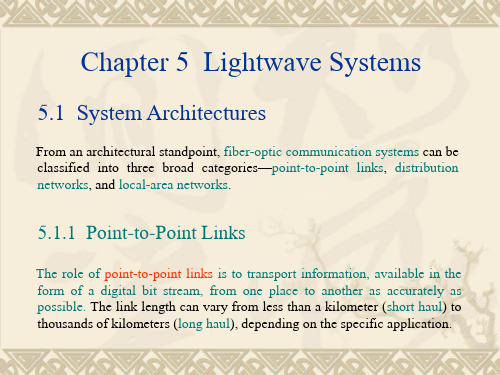 《fiber optic communication system》 《光纤通信系统》课件 CHAPTER5汇总