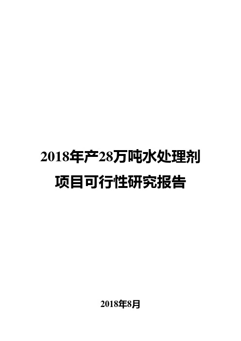 2018年产28万吨水处理剂项目可行性研究报告