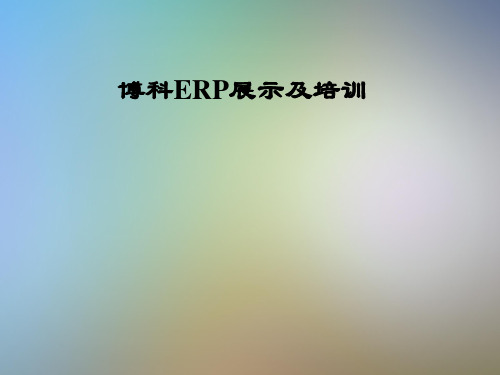 博科ERP展示及培训