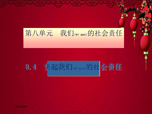 八年级政治 第八单元 我们的社会责任 8.4 负起我们的社会责任(第2课时)