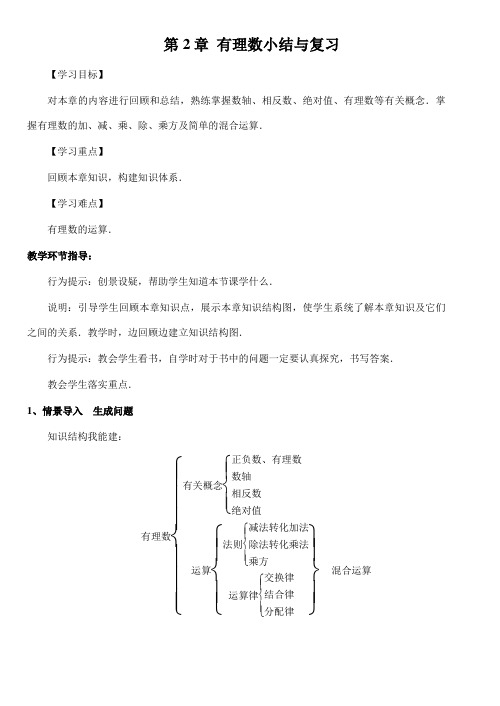 苏科版七年级数学上册《2章 有理数  小结与思考》公开课教案_3