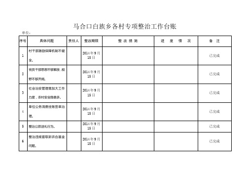 村专项整治工作台账