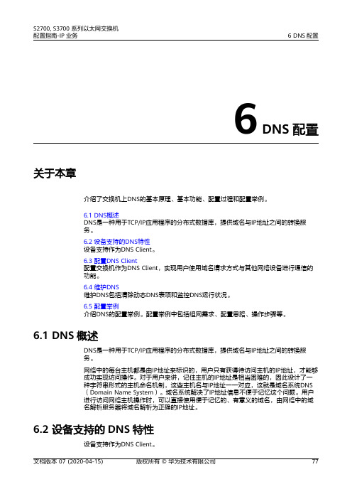 华为交换机 01-06 DNS配置