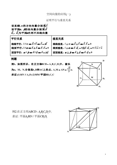 空间向量的应用1