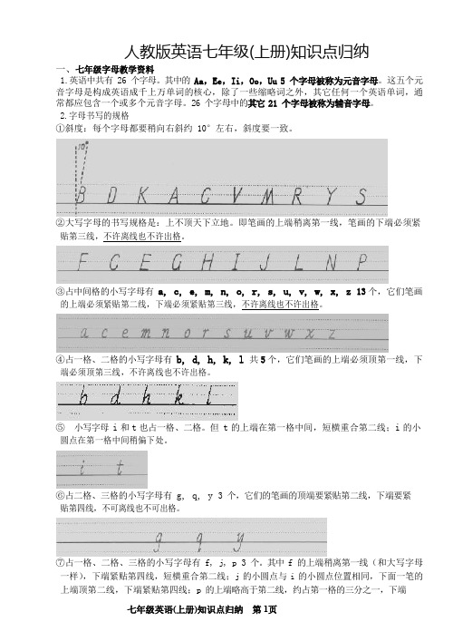 人教版七年级上册英语期末资料(全部知识点精心归纳)