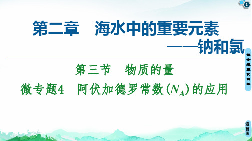 微专题阿伏加德罗常数NA的应用【新教材】人教版高中化学必修PPT课件