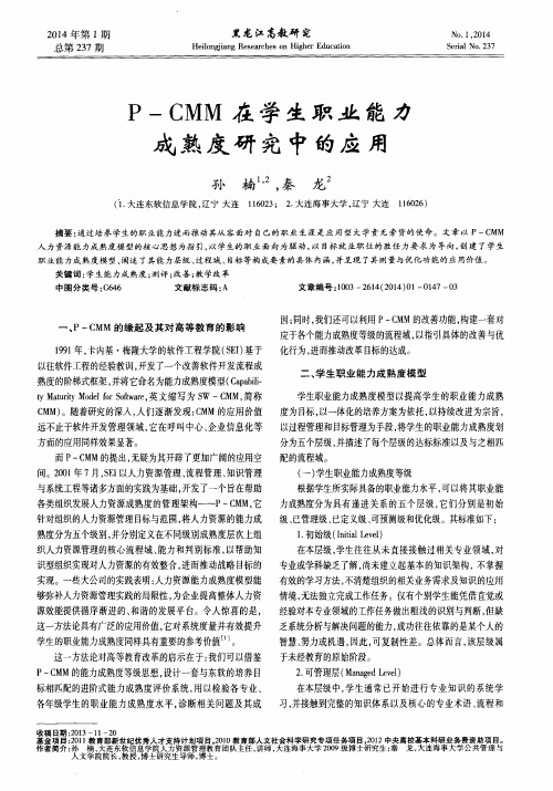 P—CMM在学生职业能力成熟度研究中的应用